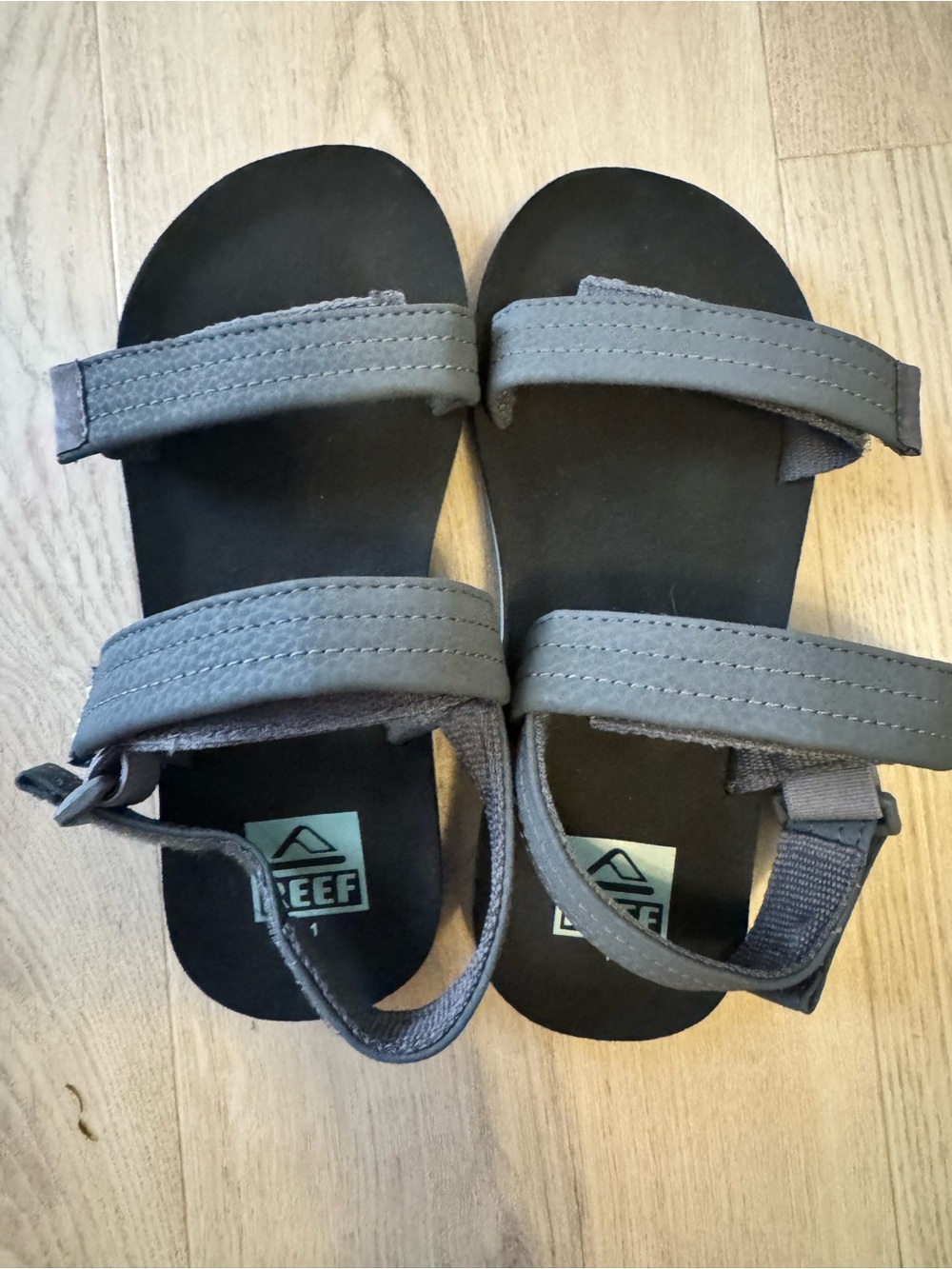 Reef Grey and Black Adjustable Strap Sandals, never worn!